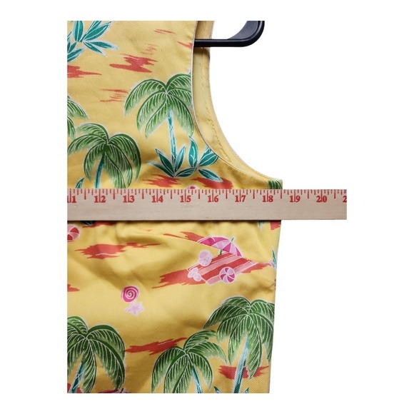 Talbots Petites Tropical Palm Print Womens Sheath Dress 10P Yellow Vintage Beach - Picture 7 of 8
